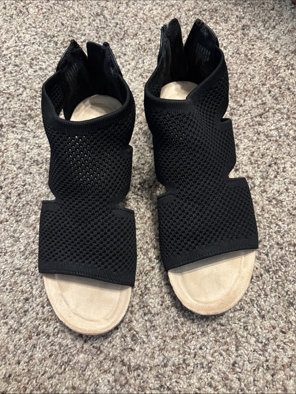 croft & barrow Black Knit Open-Toe Sandals